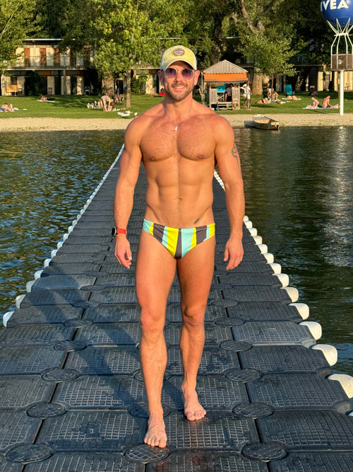 BACKGAMMON SWIM BRIEF by Ikakos Swimwear