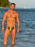 RETRO STRIPED SWIM BRIEF by Wear Raphael